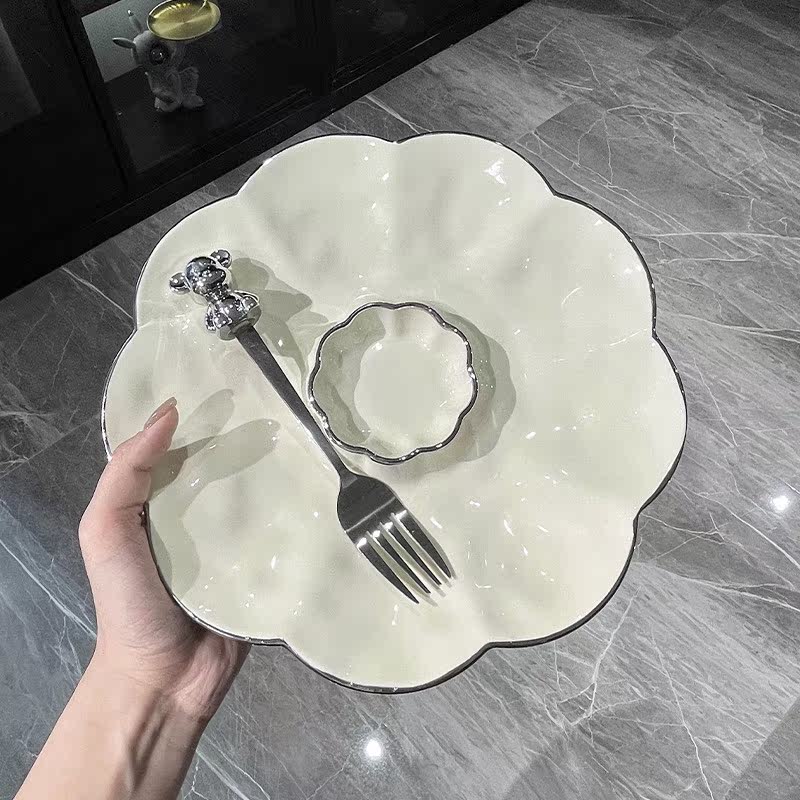 MOMO dumplings special plate with vinegar disc high face value for home Shrimp Pan Ceramic Sushi Pan-Taobao