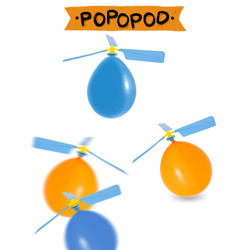 Balloon Power Helicopter Aerodynamic Science Experiment Novelty Creative Puzzle Children Outdoor Toys