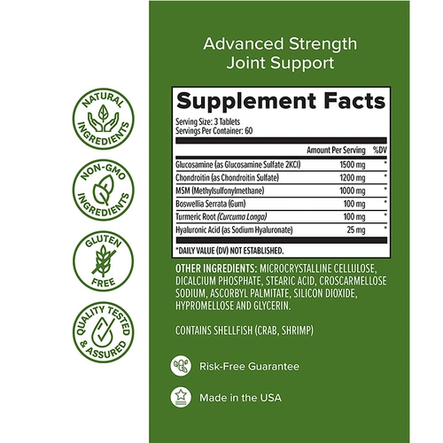 Zenwise Health Joint Support глюкозамин хондроитин МСМ совместная поддержка 180 таблеток, отправленных напрямую из США