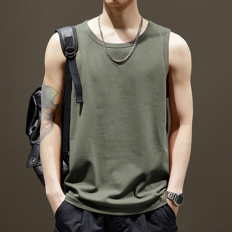 Sleeveless T-Shirt Summer Pure Cotton Basketball Sports Fitness Vest Men's Trendy Brand 2026 New Loose Tank Top Sleeveless T-Shirt Summer Pure Cotton Basketball Sports Fitness Vest Men's Trendy Brand 2026 New Loose Tank Top