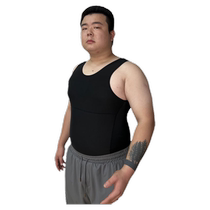 Plus size plus size fat man exercise vest mens 2024 summer thin big belly belly shaping tunic top T