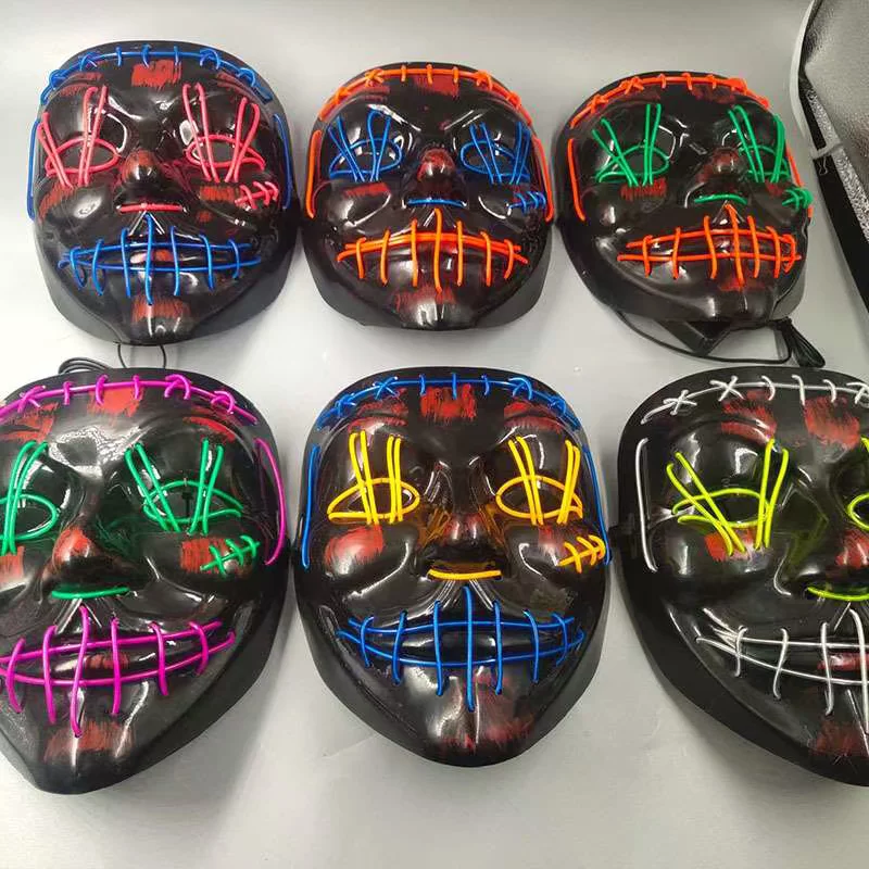 [New luminous mask LED mask cold light Halloween props horror]
