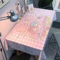 Cartoon cute little girl ins tablecloth waterproof and ant