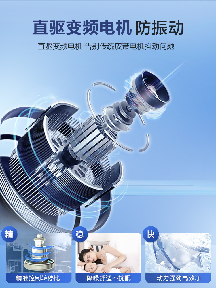 [Essence Wash]Haier 10kg Fully Automatic Large Capacity Direct Drive Dual Power Wave Wheel Washing Machine 37Mate6