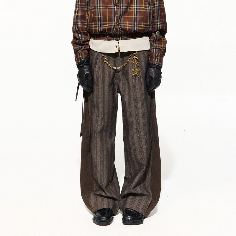 Openfly* Vintage Old Money Deconstructed Double Pleated Wide-Leg Pants Relaxed Unisex Style Draped Design Casual Pants Openfly* Vintage Old Money Deconstructed Double Pleated Wide-Leg Pants Relaxed Unisex Style Draped Design Casual Pants