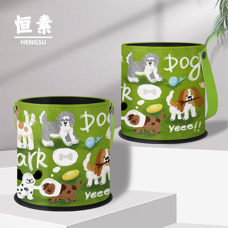 Constant Vegetarian Tread Green Dog On-board Trash Can with co-pilot Waterproof Hanging containing Bucket Tank-Taobao
