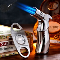 Portable cigar cutter windproof lighter creative personality trendy ashtray portable special cigar tool set