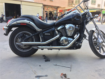 Motorcycle Cruise Kawasaki Vn900 Vulcan 900 Modified Stainless Steel Retro Exhaust Pipe Horseshoe Sound