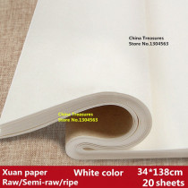 20pcs lot34*138cmWhite Color Chinese Rice Paper For Callig