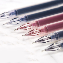 6 Pcs Set 0 38mm Large-capacity Ink Diamond Tip Gel Pen Blac