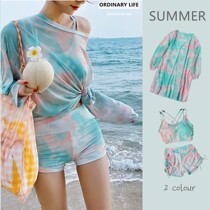 Swimsuit slightly fat girl net red style swimsuit three-piece set of women cover meat cover belly fairy conservative thin sexy hot spring