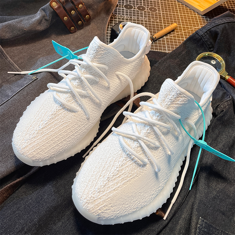 【Inspected Quality】Yezi Yeezy 350 Pure White Summer Putian Sports Casual Shoes for Men and Women