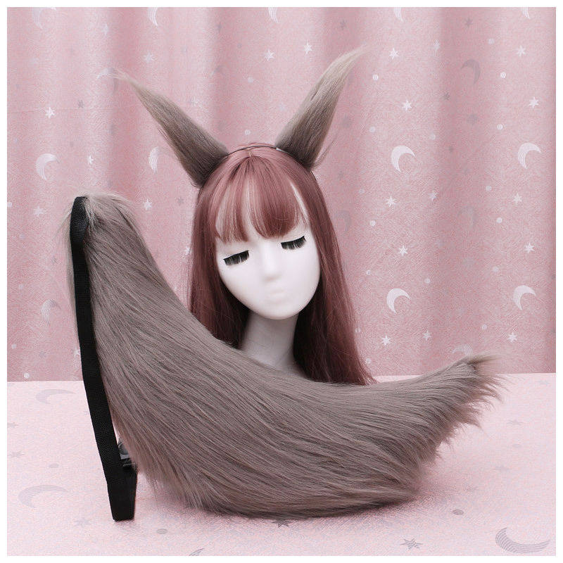 Tail cosplay fox tail ears fox ear hair hoop set pendant animation exhibition props wolf tail two-dimensional