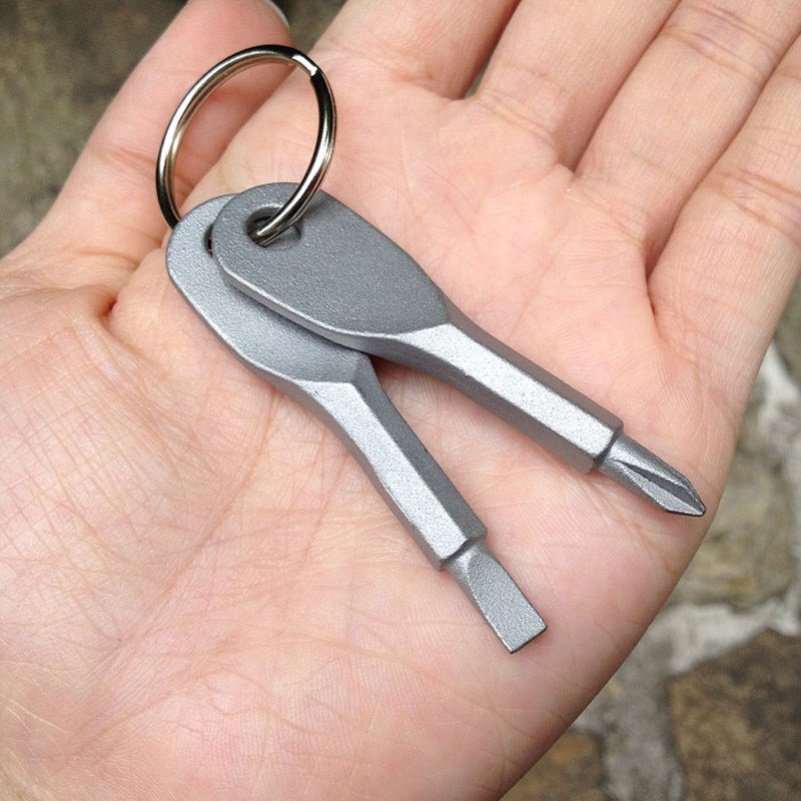 Portable screwdriver precision cast steel mini screwdriver pendant multi-purpose outdoor field survival plum blossom knife for home use - Taobao