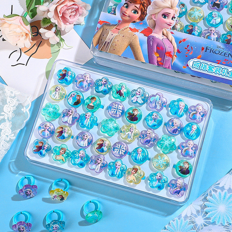 Children's ring Girl Child Love Princess Gems Crystal Toys First Jewelry Box Little Girl Ice and Ice Cage Esa Baby-Taobao