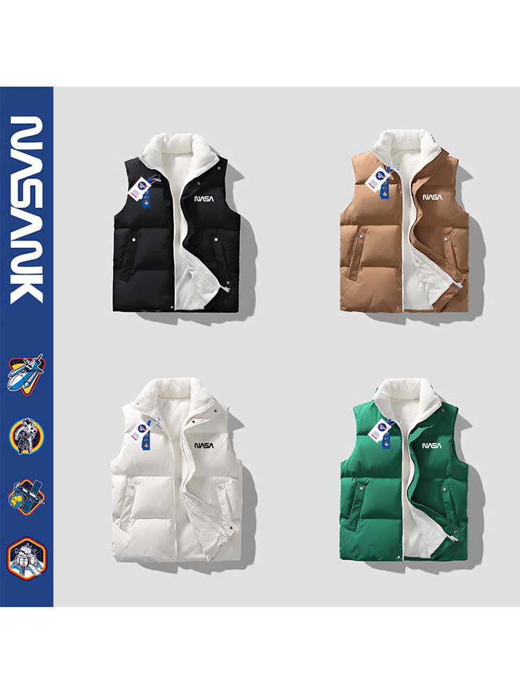NASA CO-BRANDED DOWN COTTON VEST MENS THERMAL VEST WEARS THE 2024 NEW TRENDY BRAND SHOULDER AUTUMN AND WINTER JACKET
