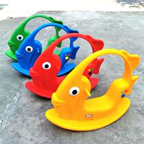 Rocking Goldfish Extra Large Amusement Seesaw Kindergarten Rocking Horse Playground Monochrome Plastic Toy