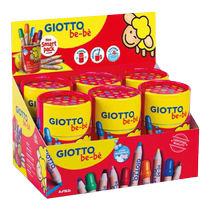 Italian GIOTTO QIDO Flagship Store Kindergarten Baby Wax Pen Child Painting Short Bar Coarse Wax Pen Color Lead Safe Washable Colored Pencil 2 years available