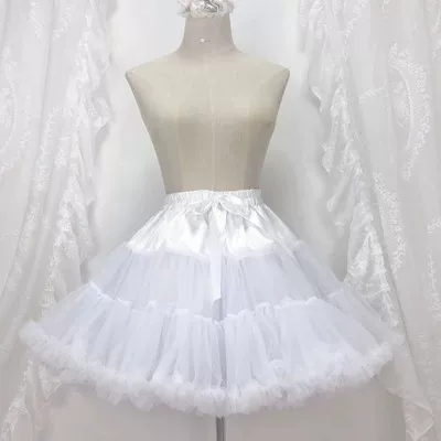 Платье в стиле lolita женское, многослойная юбка с фартуком и бантoм, поддержка 35 см, размеры S–L