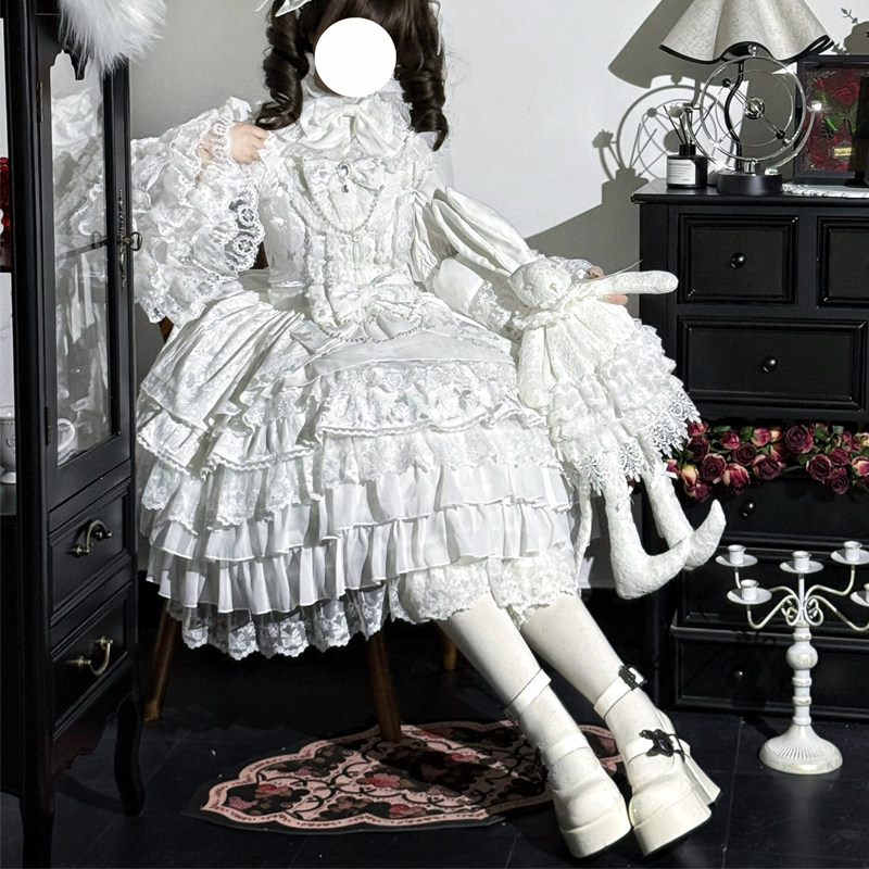 韩菇凉Lolita洋装!缔结恋羽花嫁JSK吊带连衣裙,穿上就是童话女主角!-lolita洛丽塔连衣裙-淘宝好物网