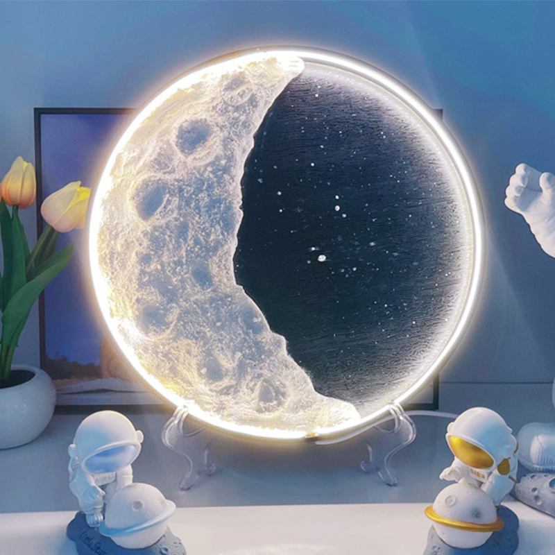 Homemade moon lamp diy hand-painted net red texture moon lamp material package romantic creative gift hand-painted night light - Taobao