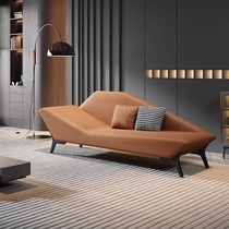 Minimalist 2024 New Room Leather Chaise Chair Living Room Bedroom Internet Celebrity Beauty Couch Head Layer Cowhide Toffee Recliner