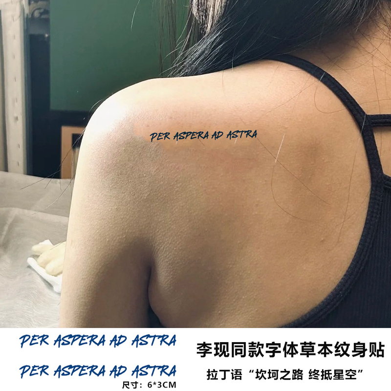The Bumpy Road· Eventually Reaches the Starry Sky Li Xian's Same Font Herbal Tattoo Stickers Are Waterproof, Realistic and Last for 1-2 Weeks