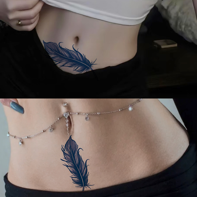 New Original Super Fairy-Like Feather Herbal Tattoo Stickers to Cover Caesarean Section Scars, Waterproof and Long-Lasting, Can Last up to 2 Weeks, with a Sense of Design
