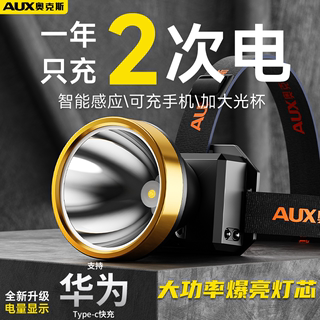 Headlamp with strong light, ultra-bright lithium battery and long battery life