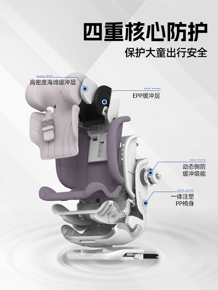 Prigel Guardian Kids Safety Seat Simple Portable Baby Car Seat for Older Kidsren over 3 Years Old