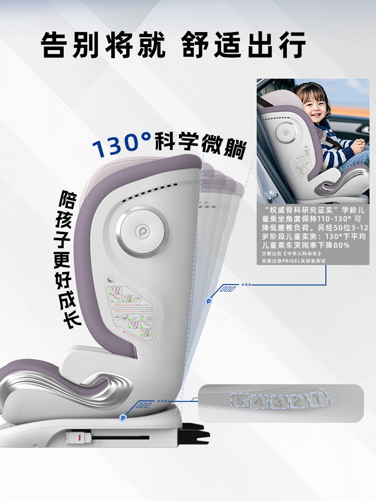 Prigel Guardian Child Safety Seat for Children over 3 Years Old, Portable Car Seat for Older Children