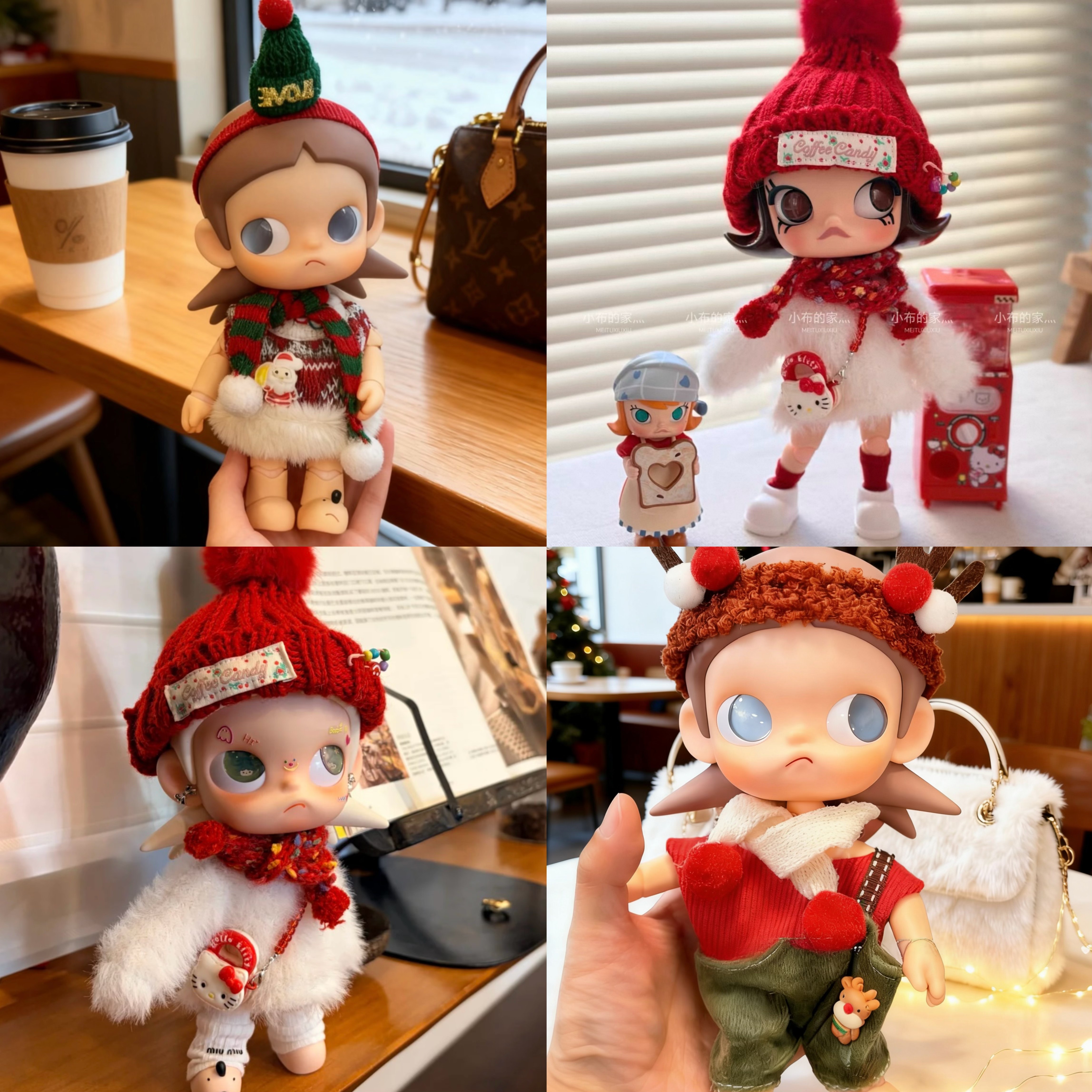 เสื้อผ้าตุ๊กตา Zsiga ขนาด 1/8 เสื้อกันหนาวตุ๊กตาขยับได้ เสื้อผ้า Molly ชุดปีใหม่ สีแดง คริสต์มาส ตุ๊กตาพี่สาว Bjd 8 จุด