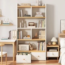 Bookshelf floor-standing storage cabinet household integrated wall-mounted bedroom simple solid wood storage cabinet childrens bookcase