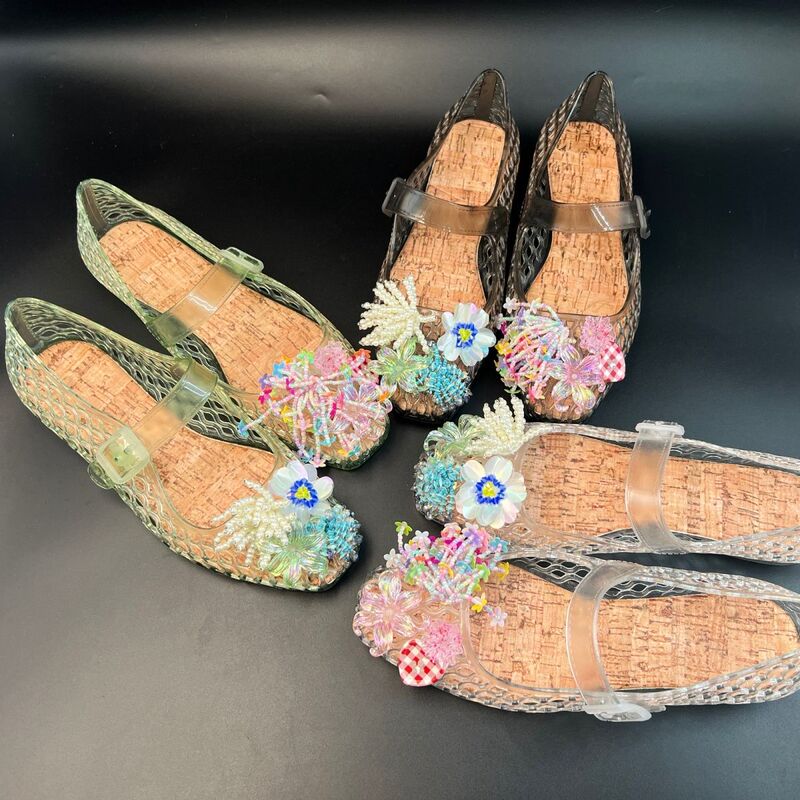 Korean Style Jelly Shoes Square Toe Mint Mambo Campus Super Popular DIY Transparent Crystal Shoes Transparent Internet Celebrity Shoes for Going Out Korean Style Jelly Shoes Square Toe Mint Mambo Campus Super Popular DIY Transparent Crystal Shoes Transparent Internet Celebrity Shoes for Going Out