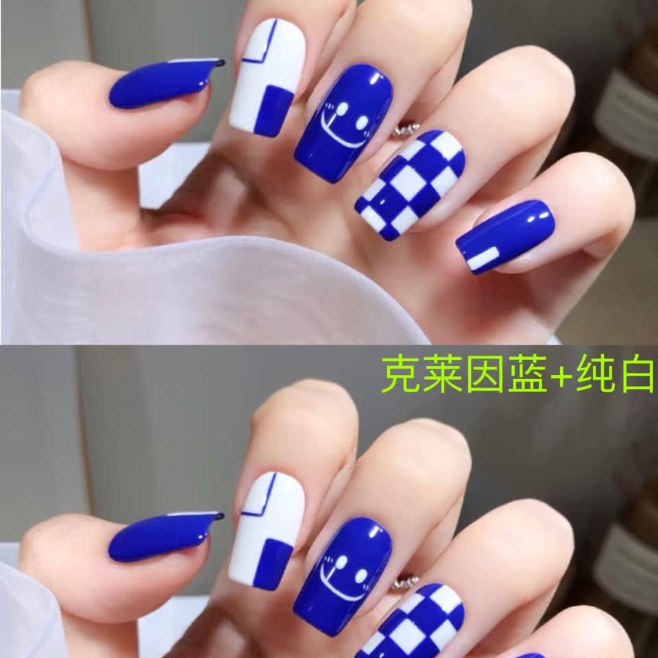 Klein blue nail polish nail polish 2022 new pop net red chessboard Gamelea store lasting special glue