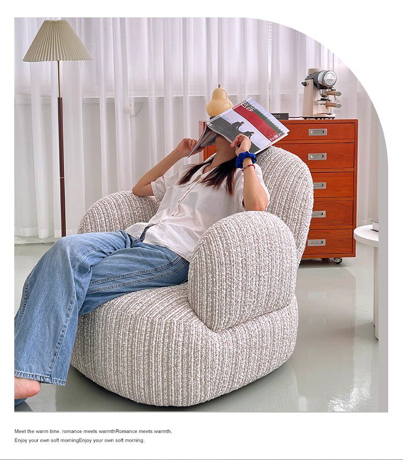 Мягкое кресло 法式小户型家用单人沙发椅现代简约阳台客厅布艺可旋转懒人休闲椅 Other home