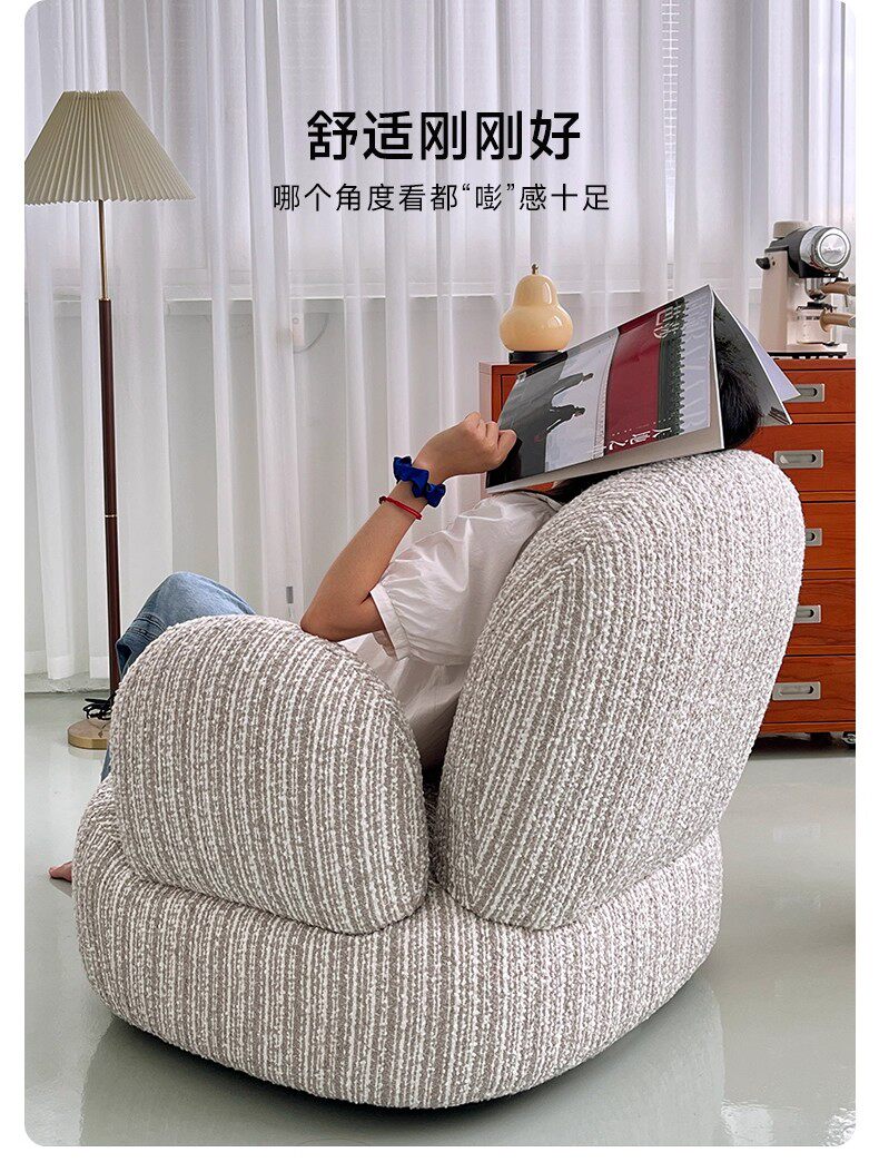 Мягкое кресло 法式小户型家用单人沙发椅现代简约阳台客厅布艺可旋转懒人休闲椅 Other home