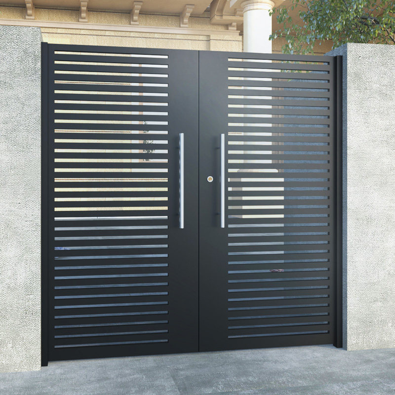 Custom modern wrought iron garden gate villa single and double open gate outdoor garden iron gate fence folk gate fence