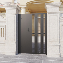 Stainless steel courtyard gate villa homestay outdoor door simple iron courtyard door rural aluminum art single and double open iron door