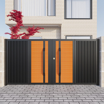 Iron solid wood door European garden courtyard door fence fence door villa door simple single and double open small door customization