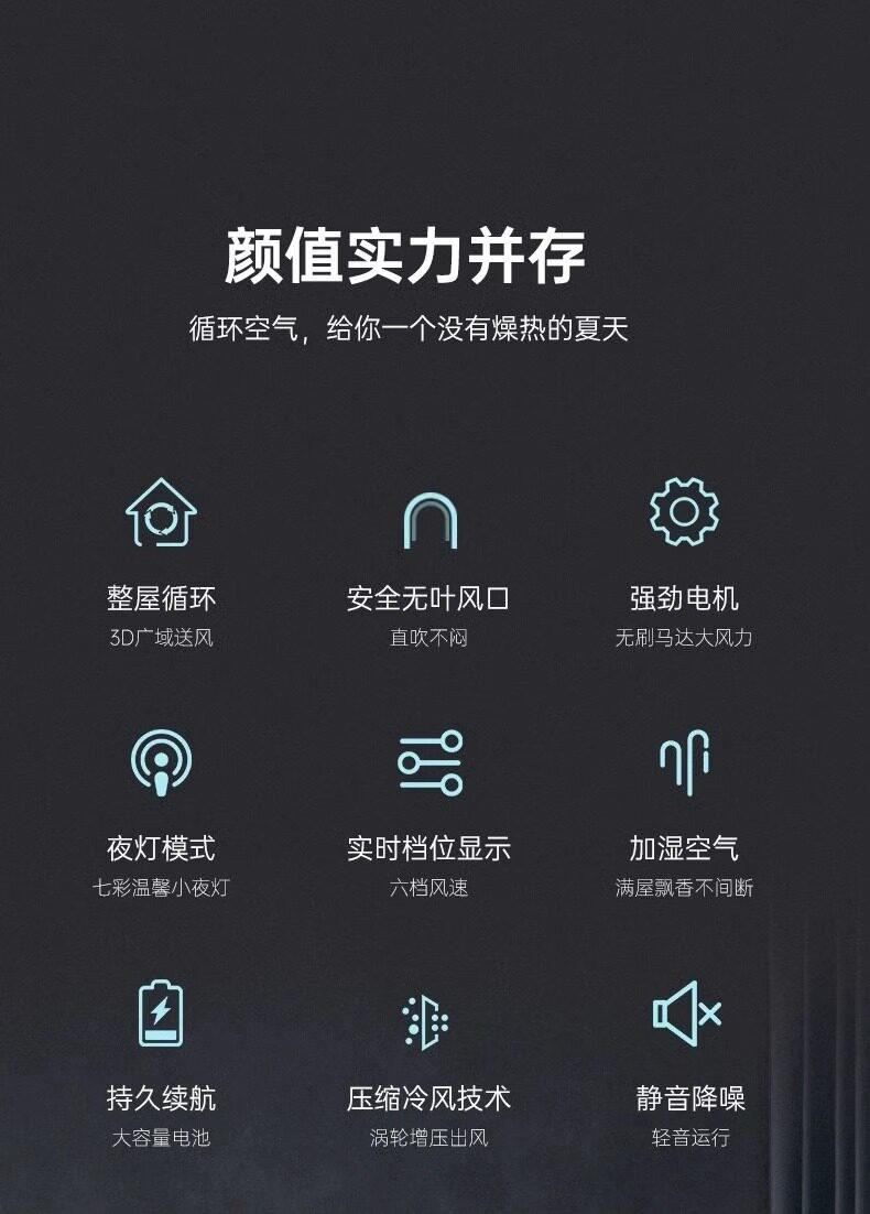 листья вентилятора 无叶风扇家用喷雾制冷充电桌面风扇usb大风力加湿宿舍办公超静音