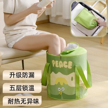 Foldable Foot Bath Bucket, Calf Foot Bath Tub, Foot Washing Basin, Dormitory Deep Portable Foot Bath Bag, Water-Saving and Heat-Retaining