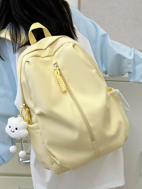 New Japanese Versatile Backpack Large Capacity Simple Solid Color Student School Bag Lightweight Outdoor Travel Commuting Backpack