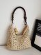 Summer straw bag for women 2026 new seaside vacation beach hollow shoulder tote bag woven vegetable basket bag