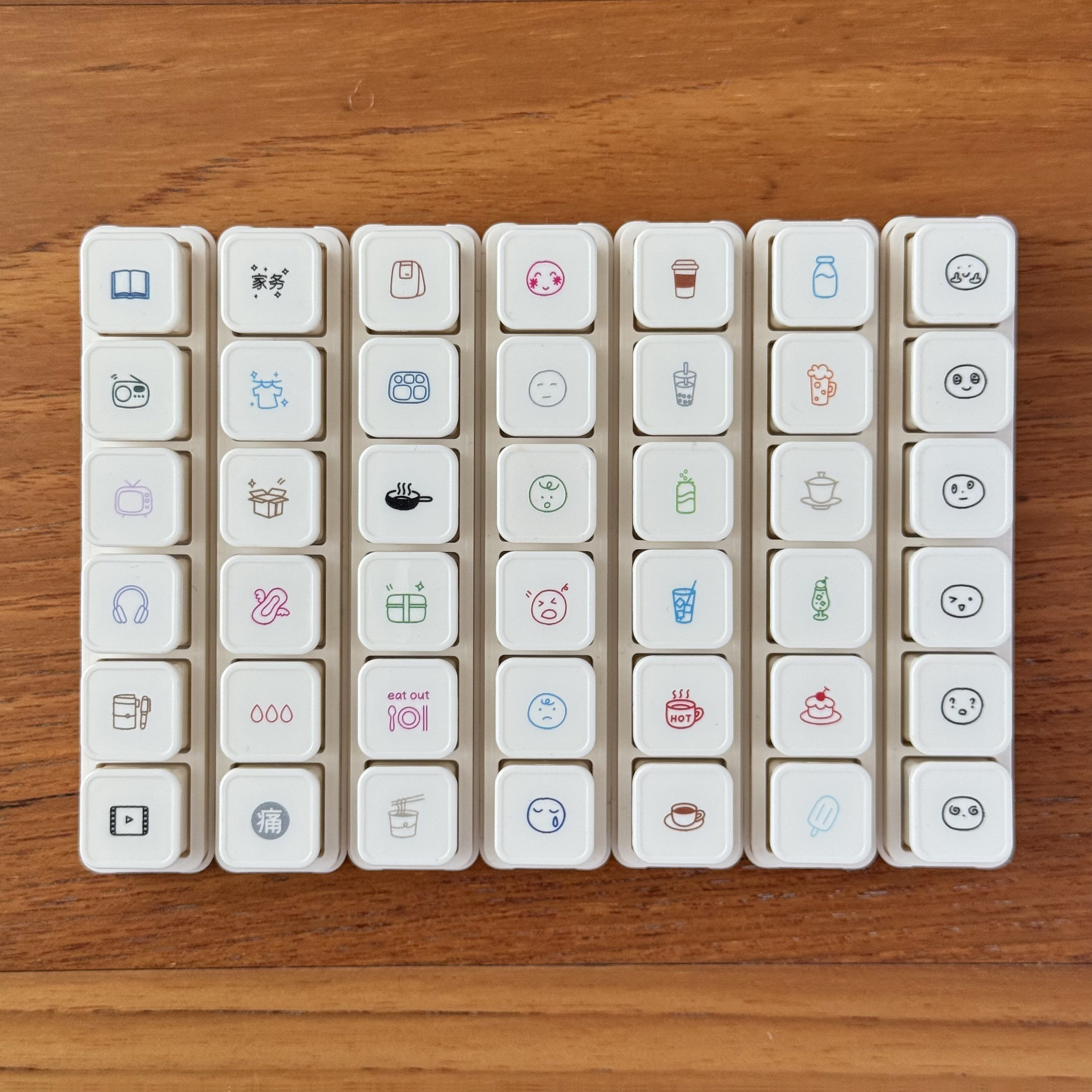 オートミール オートミールショップ【オリジナル正規品】取り外し可能な6ピースミニ感光式デイリーチェックインスタンプ