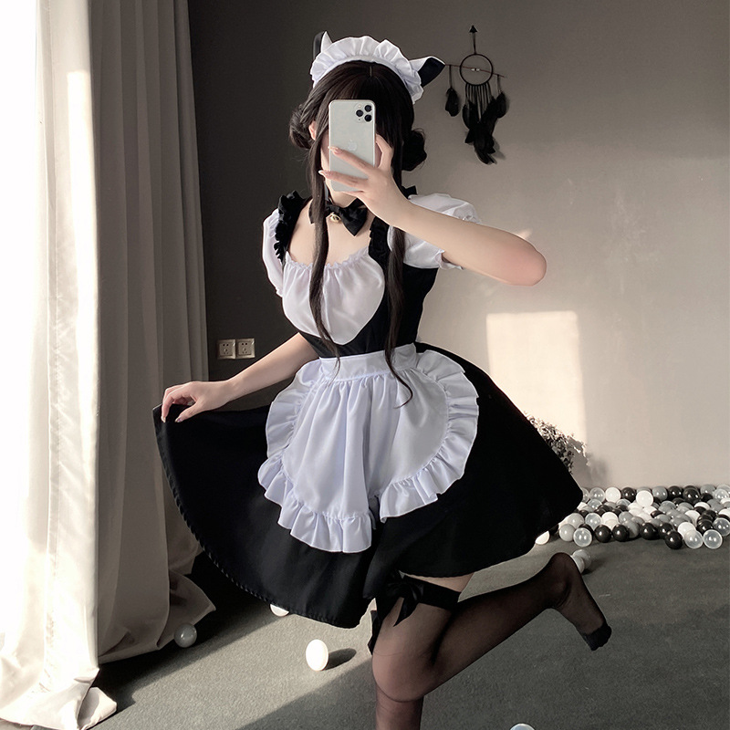 コスプレセクシーなランジェリー日本のアニメ衣装ロリータ黒猫衣装かわいいベルメイド衣装