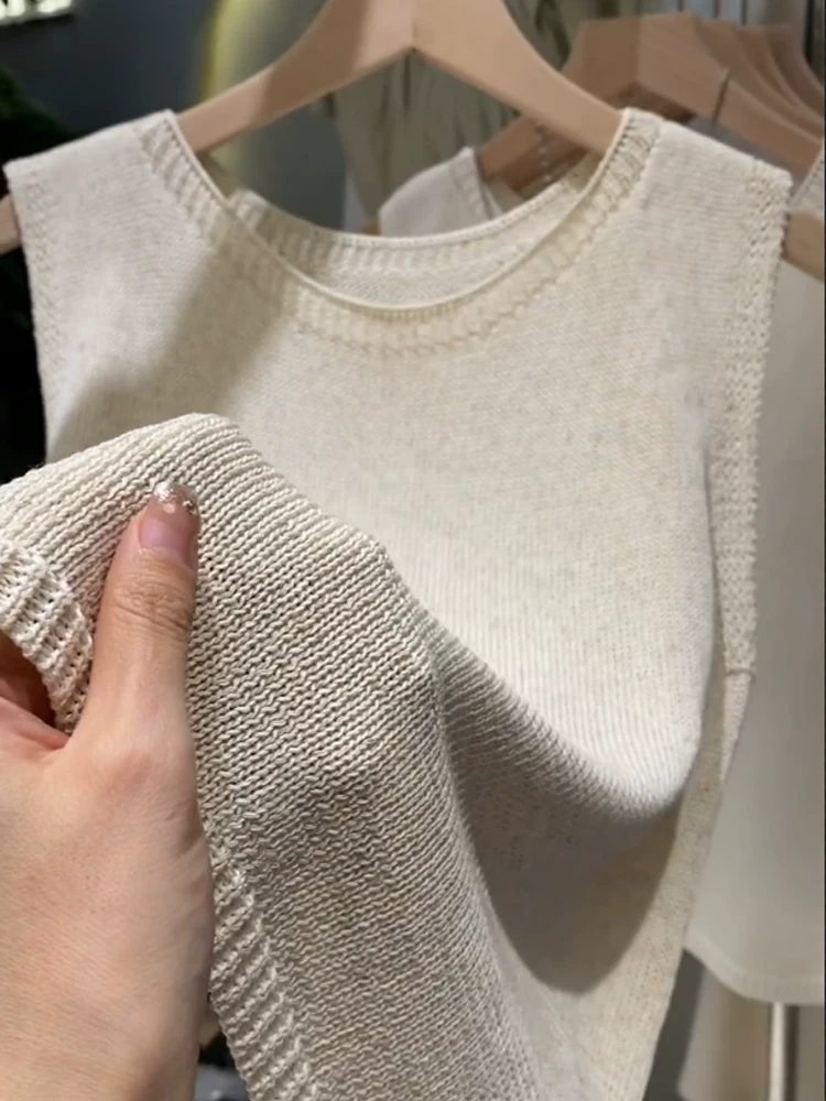 Knitted vest, silk tank top sleevless, lifting effect