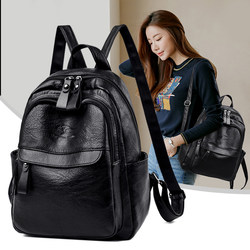 Female PU Leather Women/#39;s Backpack Bags Travel Bag b