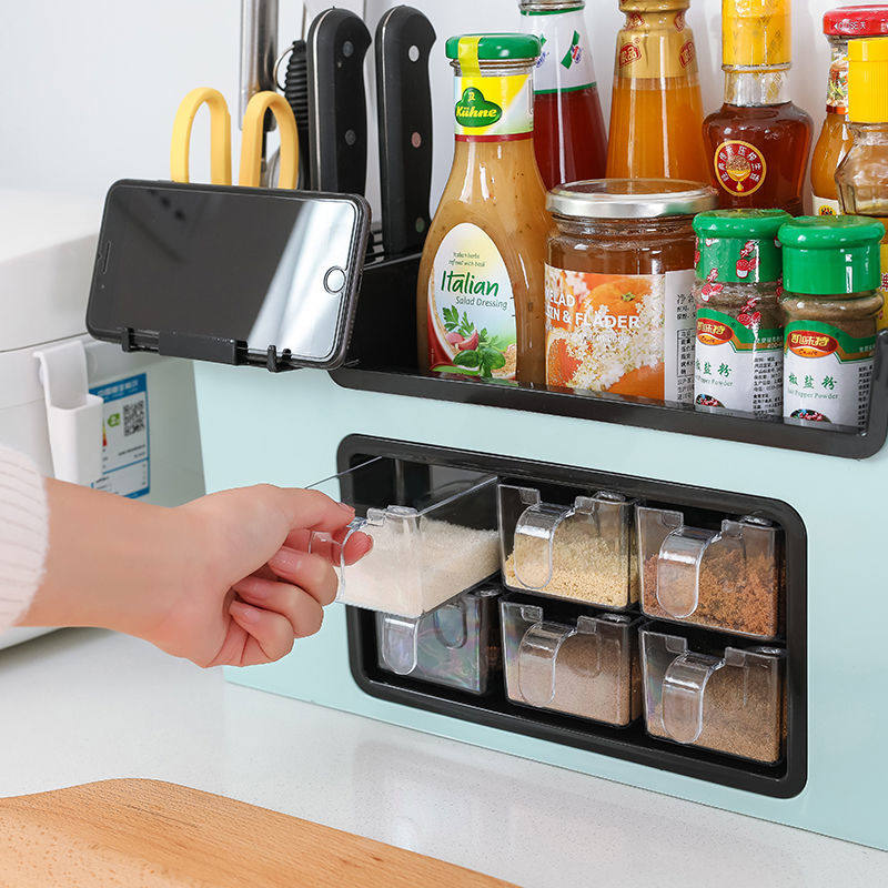 Multifunctional seasoning box rack seasoning bottle storage layer rack seasoning jar storage box seasoning kitchen supplies set - Taobao