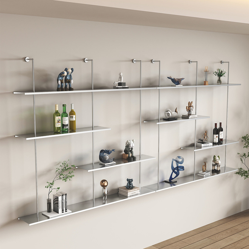 Modern Minimalist Wall-Mounted Shelves Can Be Combined into Open Display Racks, Study Bookshelves, Trendy Background Wall Decorative Shelves